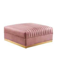 Sanguine Dusty Rose 5-Piece Channel Tufted Performance Velvet Modular Sectional Sofa - Ornate Home