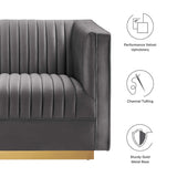 Sanguine Gray 5-Piece Channel Tufted Performance Velvet Modular Sectional Sofa - Ornate Home