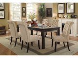 Sania Antique Black/Beige 7 Pc. Dining Room Set - Ornate Home