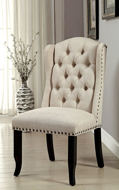 Sania Antique Black/Beige Table & 4 Chairs & 2-Seater Bench - Ornate Home
