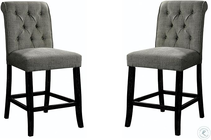 Sania Antique Black/Gray 5 Pc. Counter Height Table Set - Ornate Home