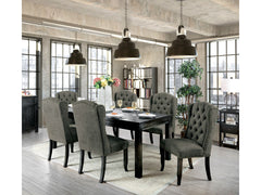 Sania Antique Black, Gray 9 Pc. Dining Room Set - Ornate Home
