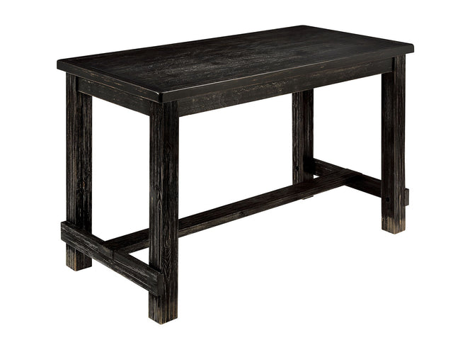 Sania Antique Black/Ivory 4 Pc. Counter Height Table Set w/ Bench - Ornate Home