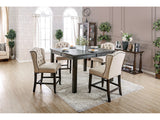 Sania Antique Black/Ivory 7 Pc. Counter Height Table Set - Ornate Home