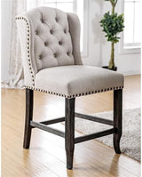 Sania Antique Black/Ivory 7 Pc. Counter Height Table Set - Ornate Home