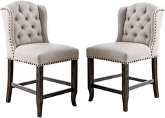 Sania Antique Black/Ivory 7 Pc. Counter Height Table Set - Ornate Home