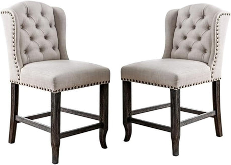 Sania Antique Black/Ivory 7 Pc. Counter Height Table Set - Ornate Home