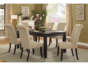 Sania Antique Black/Ivory 7 Pc. Dining Room Set - Ornate Home