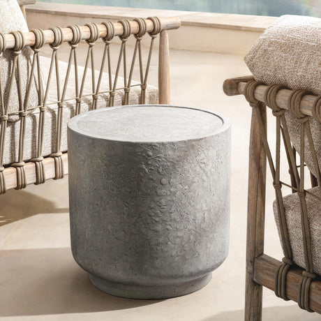 Sania Athena Gray Outdoor Accent Table - Ornate Home