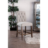 Sania Beige/Rustic Oak Counter Height Chair (Set of 2) - Ornate Home