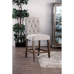 Sania Beige/Rustic Oak Counter Height Chair (Set of 2) - Ornate Home