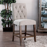 Sania Beige/Rustic Oak Counter Height Chair (Set of 2) - Ornate Home