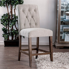 Sania Beige/Rustic Oak Counter Height Chair (Set of 2) - Ornate Home