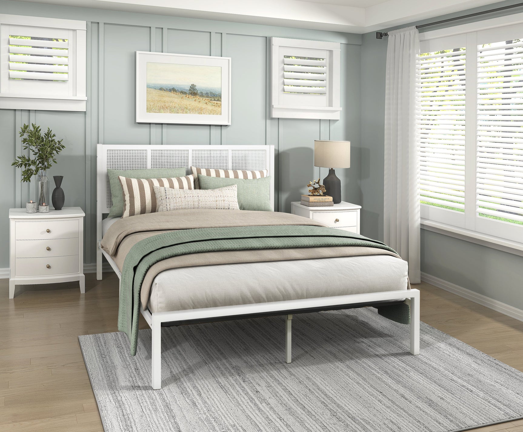Sanibel White Eastern King Platform Bed - Ornate Home