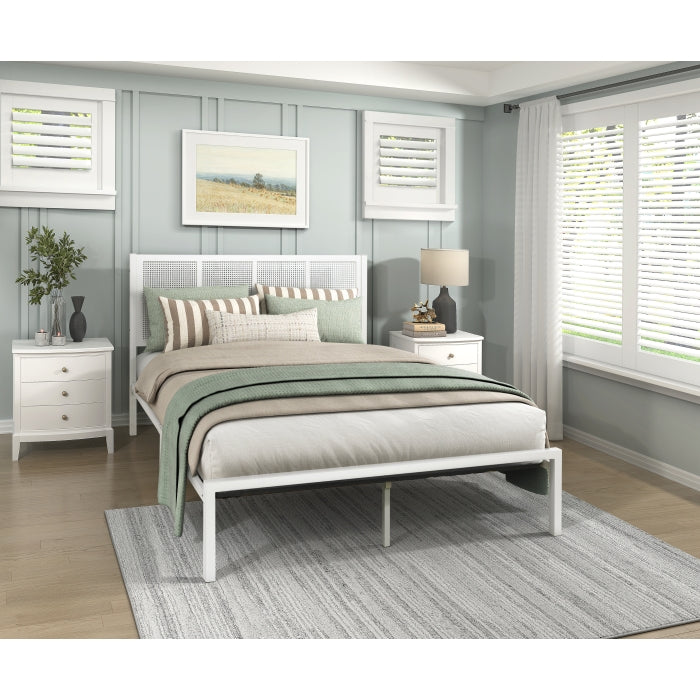 Sanibel White Eastern King Platform Bed - Ornate Home