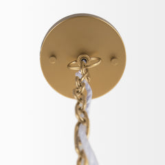 Sanne Antiqued Gold/Silver Metal Foil Wide Pendant Light - Ornate Home