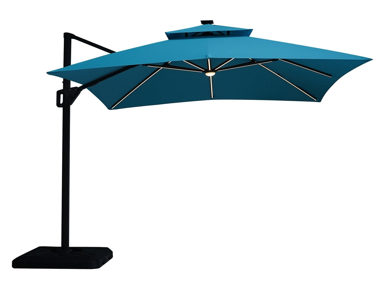 at home store patio umbrella Furniture of America Sano Teal Square (Base) Get a POINT that SIERRA Size:S 20.47-22.04 inches Its square canopy design