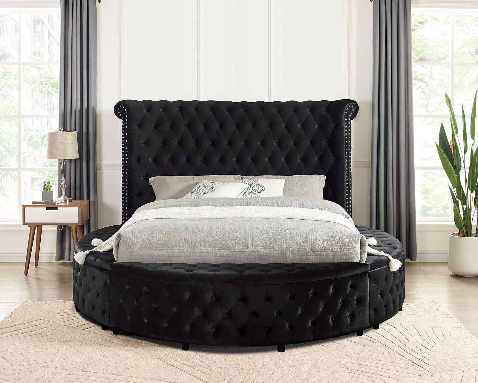 Sansom Black 4 Pc. Queen Bedroom Set - Ornate Home