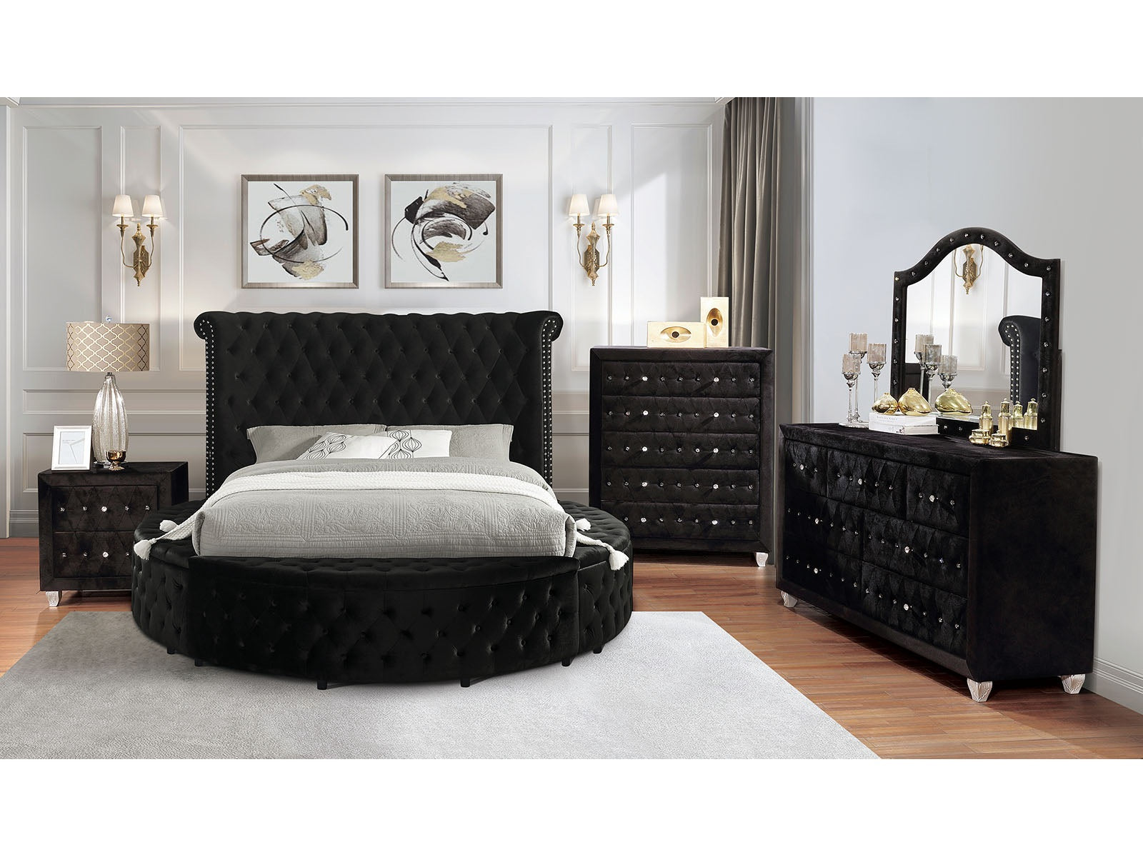 Sansom Black 4 Pc. Queen Bedroom Set - Ornate Home