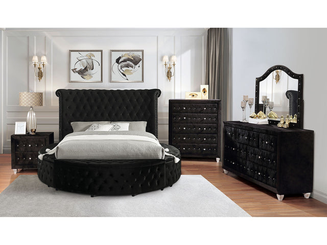 Sansom Black 5 Pc. Queen Bedroom Set w/ 2NS - Ornate Home