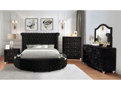 Sansom Black 5 Pc. Queen Bedroom Set w/ Chest - Ornate Home