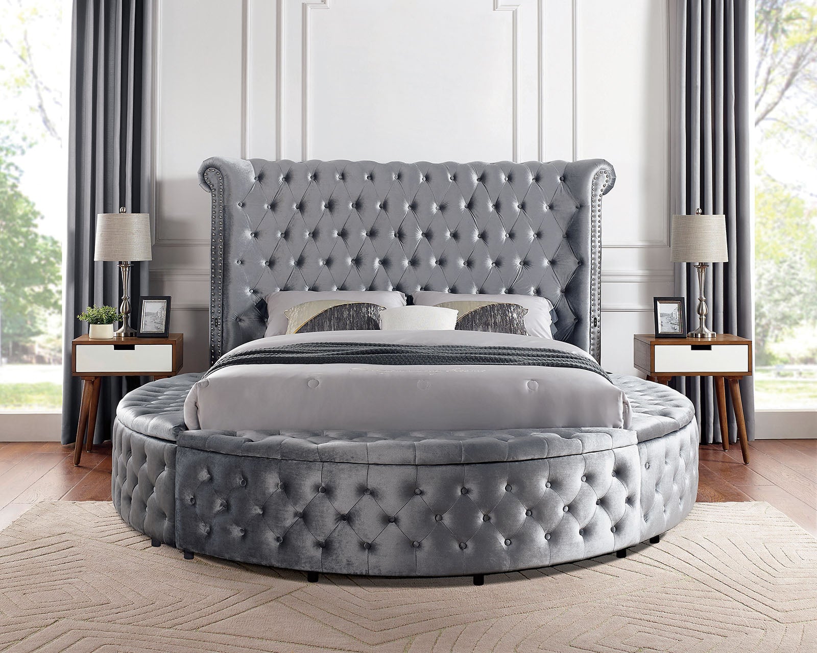 Sansom Gray 5 Pc. Queen Bedroom Set w/ Chest - Ornate Home