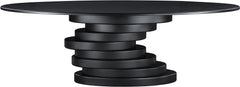 Santa Barbara Black 90" Ash Veneer Dining Table - Ornate Home