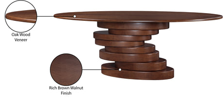 Santa Barbara Brown 90" Ash Veneer Dining Table - Ornate Home