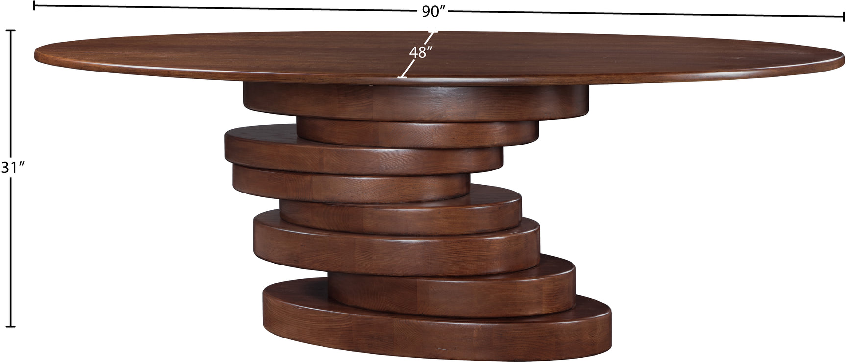 Santa Barbara Brown 90" Ash Veneer Dining Table - Ornate Home