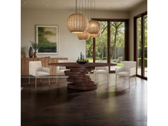 Santa Barbara Brown 90" Ash Veneer Dining Table - Ornate Home