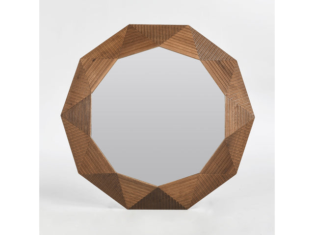 Santa Barbara Brown Round Mirror - Ornate Home