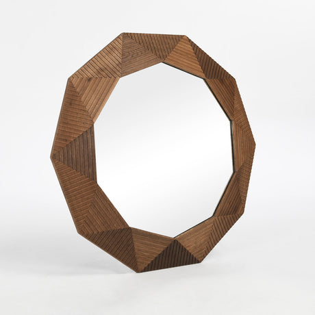 Santa Barbara Brown Round Mirror - Ornate Home