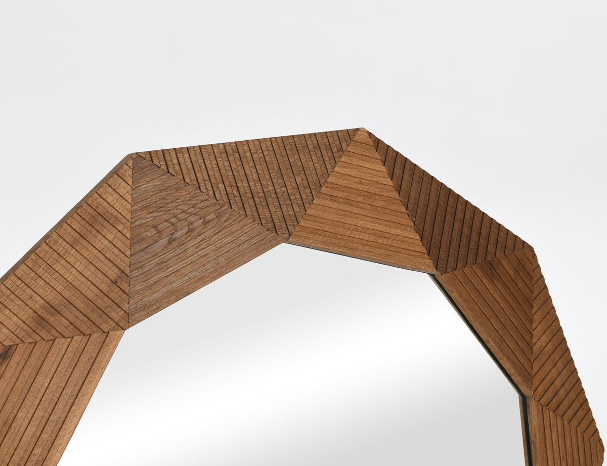 Santa Barbara Brown Round Mirror - Ornate Home