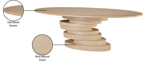 Santa Barbara Oak/Natural 90" Ash Veneer Dining Table - Ornate Home
