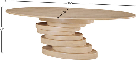 Santa Barbara Oak/Natural 90" Ash Veneer Dining Table - Ornate Home