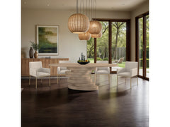Santa Barbara Oak/Natural 90" Ash Veneer Dining Table - Ornate Home