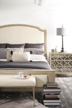 Santa Barbara Vintage Nickel King Panel Bed - Ornate Home