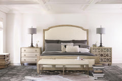 Santa Barbara Vintage Nickel King Panel Bed - Ornate Home