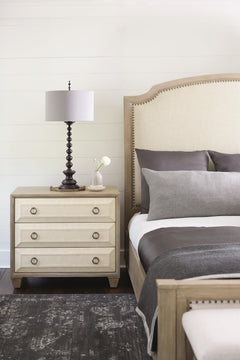 Santa Barbara Vintage Nickel King Panel Bed - Ornate Home