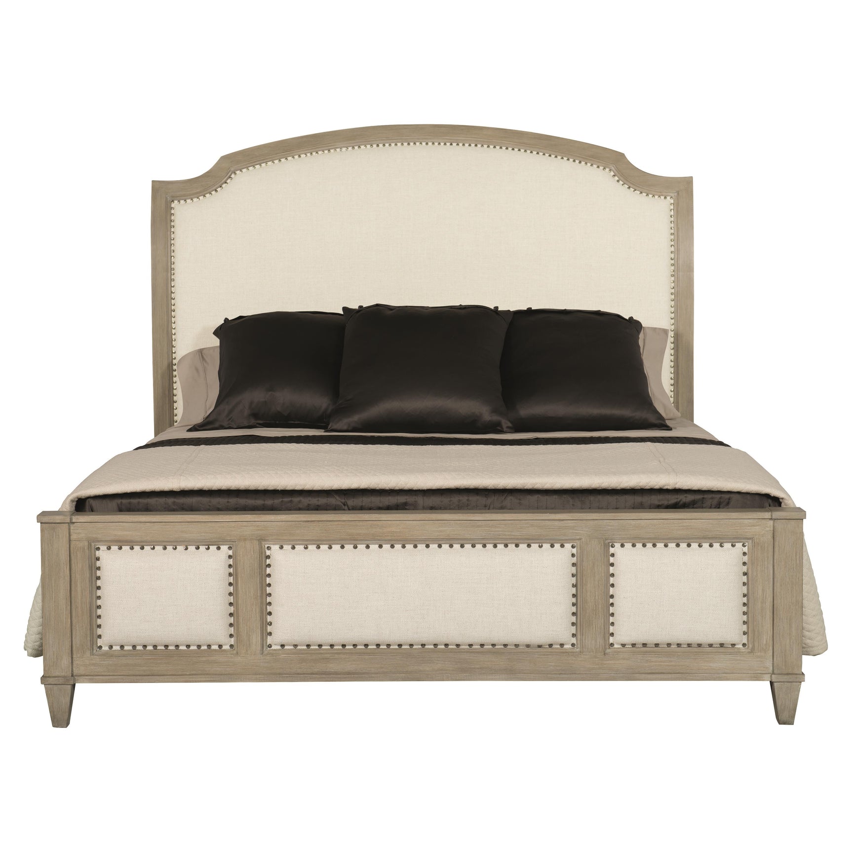 Santa Barbara Vintage Nickel Queen Panel Bed - Ornate Home