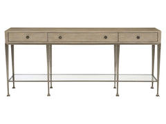 Santa Barbara Vintage Nickel/Sandstone Console Table - Ornate Home
