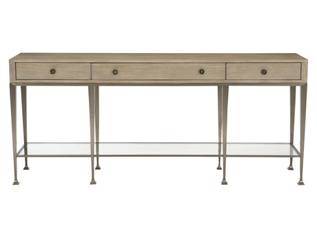 Santa Barbara Vintage Nickel/Sandstone Console Table - Ornate Home