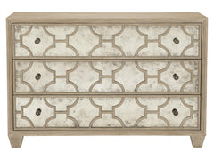Santa Barbara Vintage Nickel/Sandstone/Textured Cameo Drawer Chest - Ornate Home