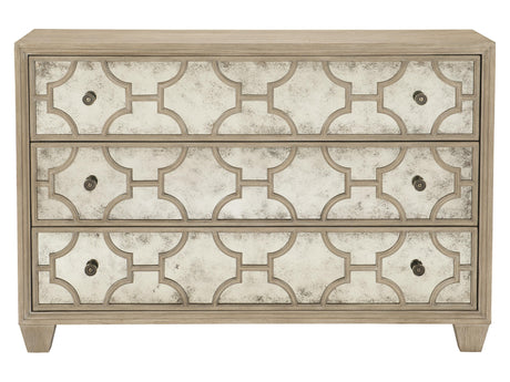 Santa Barbara Vintage Nickel/Sandstone/Textured Cameo Drawer Chest - Ornate Home