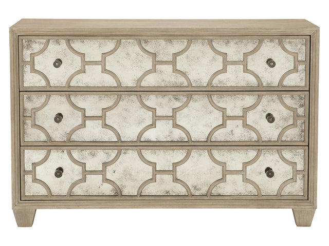 Santa Barbara Vintage Nickel/Sandstone/Textured Cameo Drawer Chest - Ornate Home