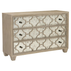 Santa Barbara Vintage Nickel/Sandstone/Textured Cameo Drawer Chest - Ornate Home