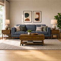 Santa Barbara Walnut 3-Piece Occasional Table Set with Coffee Table & Two End Tables - Ornate Home