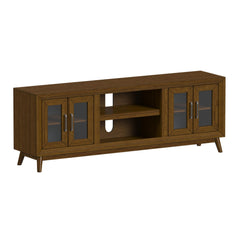 Santa Barbara Walnut 5-Piece Entertainment Center with 70" TV Console - Ornate Home