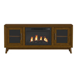 Santa Barbara Walnut 60" TV Console with 23" Fireplace Insert (Ships in 2 Boxes) - Ornate Home