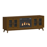 Santa Barbara Walnut 70" TV Console with 23" Fireplace Insert (Ships in 2 Boxes) - Ornate Home